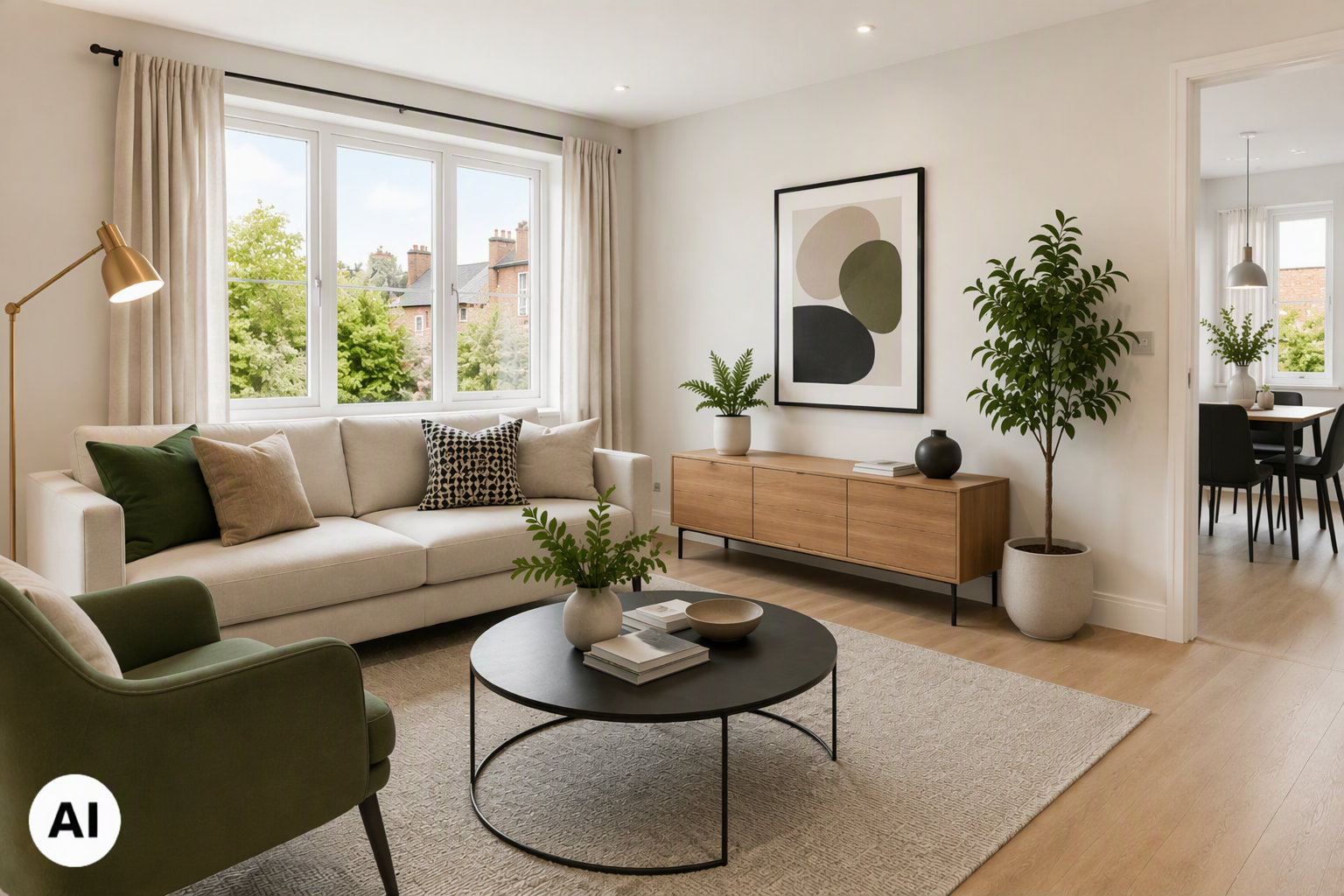 Example of an AI-generated property image using an EU disclosure label.